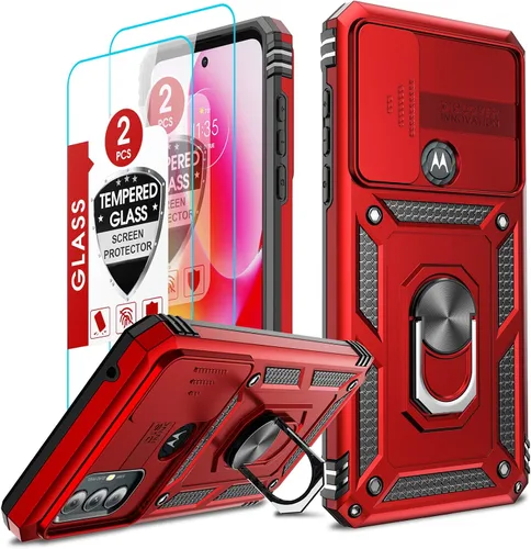 Vista 167 de LeYi Funda para Moto G Stylus 2022 4G (no compatible con 5G), funda para Moto G Stylus con 2 protectores de pantalla, funda protectora de grado Oro