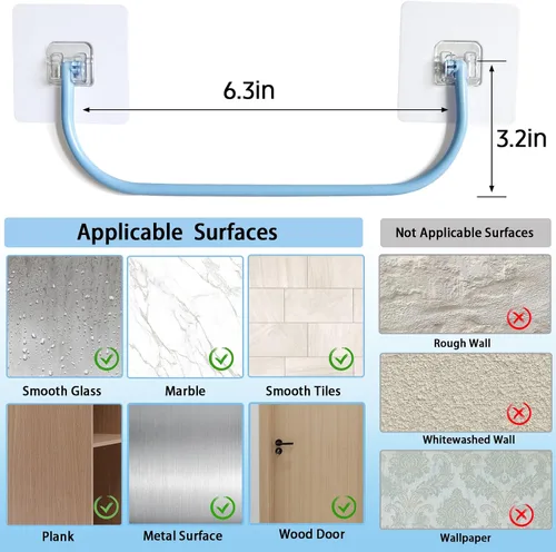 Vista 6 de Paquete de 6 zapateros de pared con tiras adhesivas para colgar, zapatero de pared para caravana, soporte para zapatos de espacio pequeño