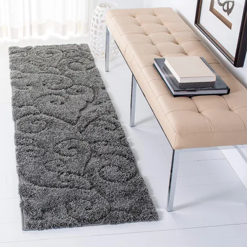 Vista 28 de SAFAVIEH Florida Shag Collection - Alfombra decorativa, 2 x 3 pies, color crema y beige, diseño de volutas, no desprende pelusa y fácil de limpiar