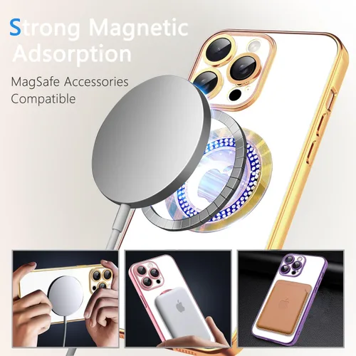 Vista 121 de Misscase Funda magnética con purpurina para iPhone 11 compatible con MagSafe, protección completa, delgada, a prueba de golpes, antiarañazos
