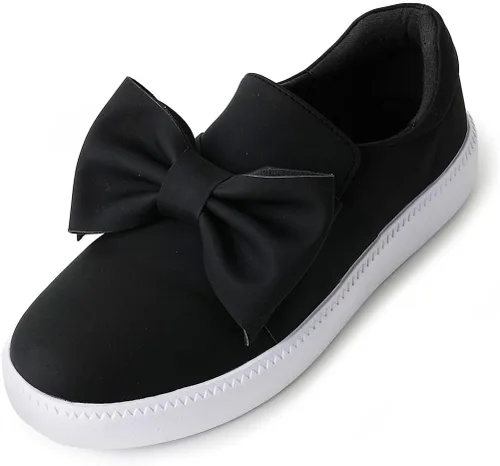 Vista 3 de J. Adams - Tenis de plataforma sin cordones con diseño de moño, cómodos y de punta cerrada - Wally