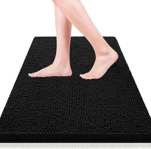 Vista 16 de Alfombras de baño de 47 x 17 pulgadas, súper absorbentes, suaves, gruesas, lavables a máquina, tapete de baño de felpilla antideslizante, tapete
