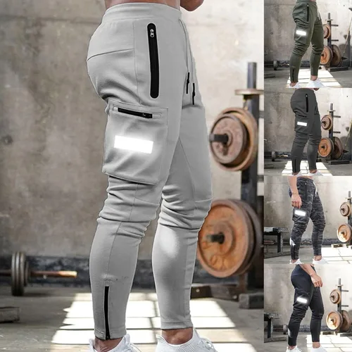 Vista 6 de Pantalones deportivos para hombre, con bolsillos, ligeros, holgados, para correr, pantalones deportivos