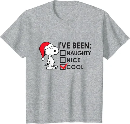 Vista 6 de Peanuts - Camiseta de Navidad fresca de Snoopy, Azul Blanco