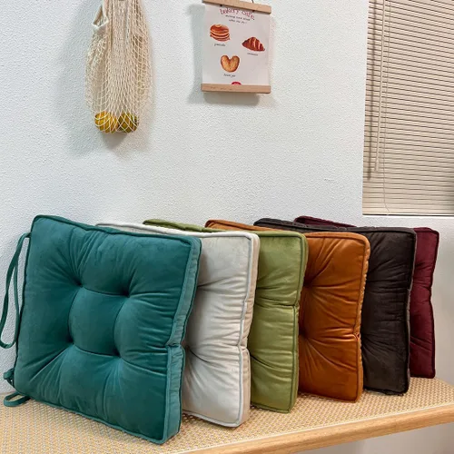 Vista 5 de vctops Almohadillas de Silla de Terciopelo Suave con Lazos Cómodo Cojín de Asiento Sólido para Sillas de Comedor, Sillas de Oficina, Pisos de Madera