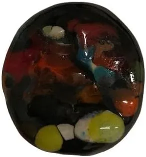 Vista 3 de Collar de Abaloryo de Efecto Multicolor en Negro de Piedra Cerámica Joyería Única
