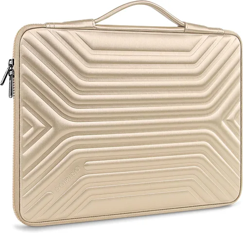 Vista 9 de DOMISO Funda para laptop de 14 pulgadas resistente a golpes e impermeable con asa, ligera, suave, EVA, estuche para tablet para laptops de Azul