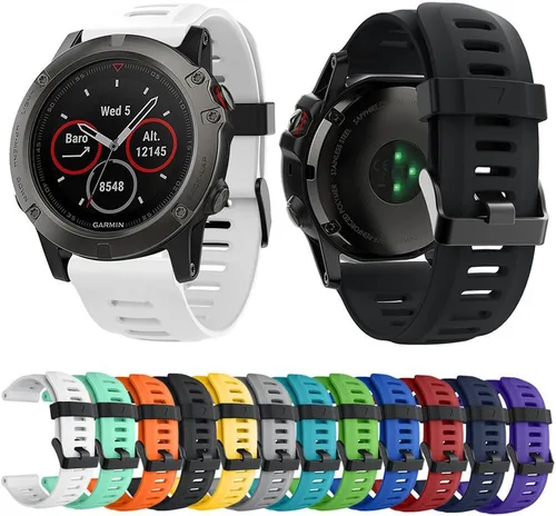 Vista 7 de Correa para Garmin Fenix 3, correa de repuesto de silicona suave para reloj inteligente Garmin Fenix 3 HR (sin rastreador)