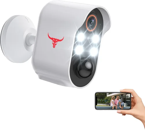 Vista 9 de Cámara de seguridad inalámbrica de 1080p con detección humana de IA, visión nocturna, conversación de 2 vías, almacenamiento en la nube, WiFi