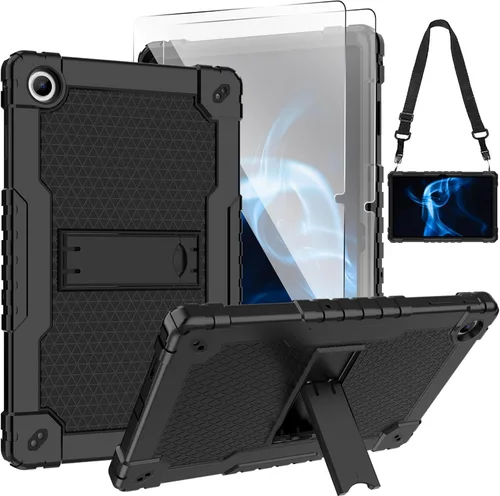 Vista 12 de Para Onn 10.4 Tablet Pro 2023 Modelo: 100110603 Funda híbrida resistente con función atril incorporada, funda rígida con vidrio templado/correa
