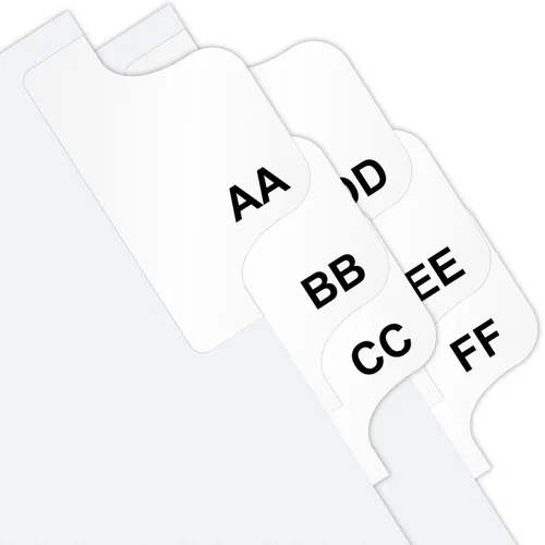 Vista 7 de SmartSign Collated Dividers - Pestañas adhesivas de doble alfabeto AA-ZZ 8.5 x 11 pulgadas, paquete de 50 juegos, fabricadas en Estados Unidos