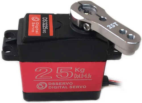 Vista 4 de Servo digital RC de 25 kg de alto par, alta velocidad, engranaje metálico completo, resistente al agua, ángulo de control de 180 grados