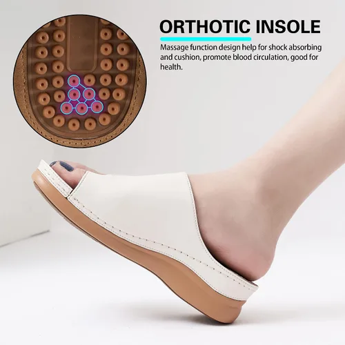 Vista 4 de Aomigoct Sandals for Women Wedge Shoes Comfortable Orthopedic Sandals Womens Dressy Summer Flip Flops Casual Walking Wedges