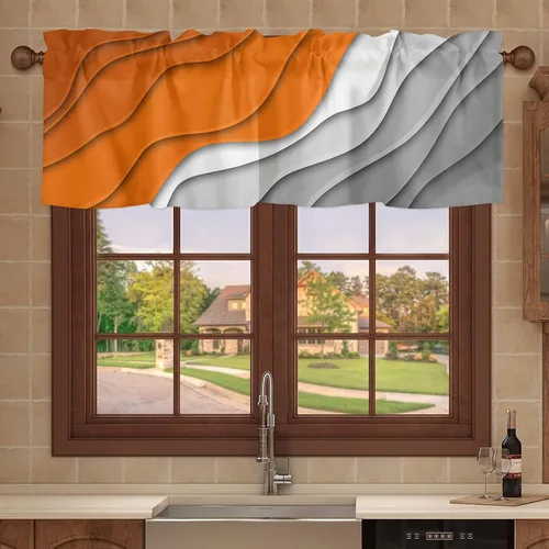 Vista 13 de Cenefa de amarre de muñeco de nieve de dibujos animados para ventanas de cocina, bolas de Navidad, ramas de hojas, cenefas de cortina de 42 x 12