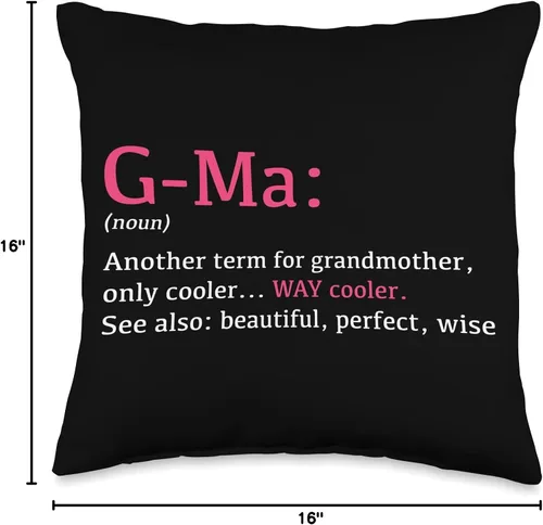 Vista 4 de Gifts For G-Ma G-Ma: Funny Definition Noun-Nother Term - Almohada de 16 x 16 pulgadas, multicolor