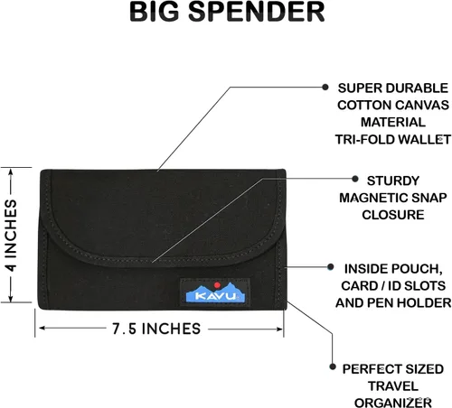 Vista 5 de Kavu Big Spender - cartera de mano de tres pliegues