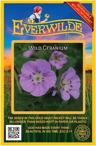 Vista 4 de Las granjas de everwilde – Geranio salvaje Nativo Wildflower semillas – El oro Vault