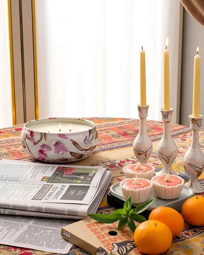 Vista 88 de M&SENSE Velas aromáticas de bayas cítricas, vela grande de lata de soja de 3 mechas, más de 40 horas de tiempo de combustión, cera vegana 100%