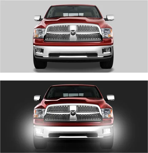 Vista 4 de Tecoom Luz antiniebla LED con luces de circulación diurna compatible con Dodge Ram 1500 2009-2012/Ram 2500 2010-2014/Ram 3500 2010-2012, montaje