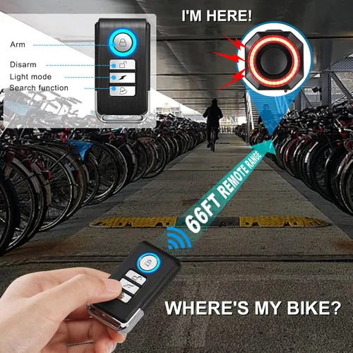 Vista 6 de WSDCAM Luz trasera inteligente para bicicleta, luz de freno de bicicleta, luz de freno automático, antirrobo, alarma de bicicleta con control