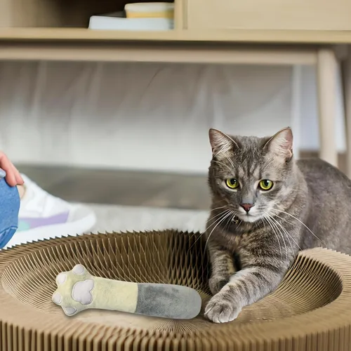 Vista 7 de Andiker Cat Toys - Patas de gato, 10.5 pulgadas, juguetes de hierba gatera con sonido arrugado, suave y duradero, juguetes interactivos para gatitos