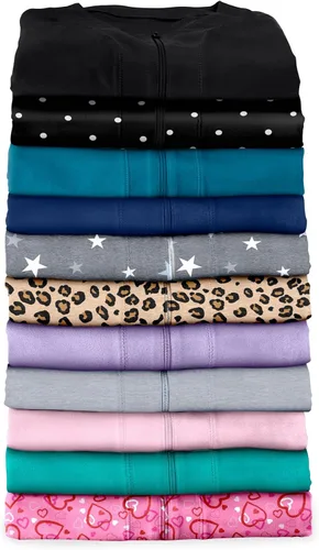 Vista 6 de Dreams & Co. Bata larga de rizo francés con cremallera frontal para mujer, talla grande