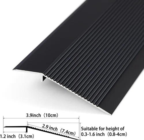 Vista 2 de Tiras autoadhesivas para cubrir el suelo, tira de umbral de transición de piso de aluminio de madera a azulejo, tira de puerta duradera y fácil