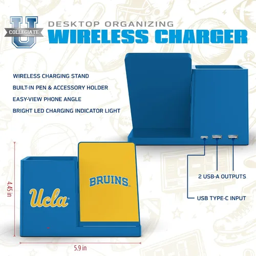 Vista 4 de SOAR NCAA - Soporte de carga inalámbrico unisex para teléfono celular y organizador de escritorio Color del