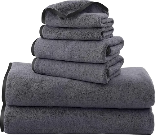 Vista 29 de TENSTARS Toallas de baño de seda con dobladillo para liquidación de baño - 27 x 55 pulgadas - Ligeras, delgadas, de secado rápido - Toalla