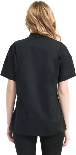 Vista 4 de TopTie Chaqueta de chef de manga corta para mujer