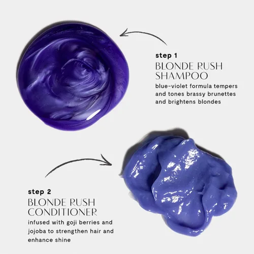 Vista 2 de Champú Privé Blonde Rush – Champú morado para cabello rubio – Sin amarillo, latón apagado, reparación de daños, para rubios decolorados con reflejos