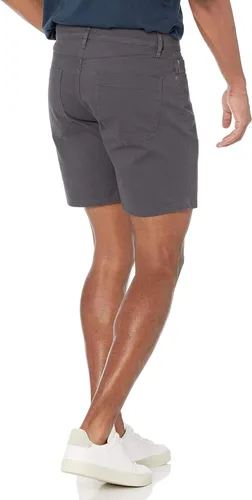 Vista 2 de Tienda Essentials Pantalón corto ajustado de 7 pulgadas con entrepierna elástica de 5 bolsillos para hombre