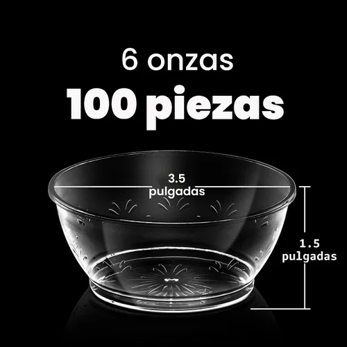 Vista 6 de JoyServe Mini cuencos de plástico transparente – A granel paquete de 100 cuencos desechables de plástico duro de primera calidad para postres