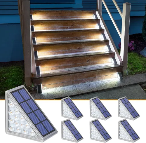 Vista 12 de NIORSUN Luces solares, impermeabilidad IP67, encendido/apagado automáticos, para escalones exterior, escalera, patio, porche, puerta delante, acera