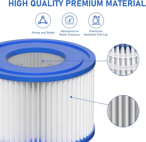 Vista 3 de Cartucho de filtro para bañera de hidromasaje tipo VI compatible con bomba de piscina Lay-Z-Spa, Coleman SaluSpa 90352E, 58323E, 58323 (paquete de 8)