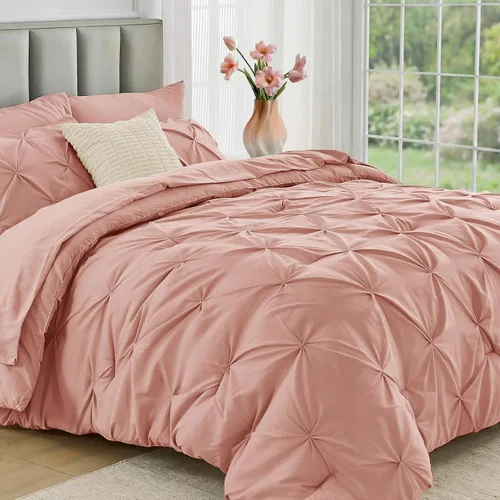Vista 45 de JOLLYVOGUE Juego de edredón tamaño individual de 5 piezas – Juego de ropa de cama tamaño individual en una bolsa para todas las estaciones