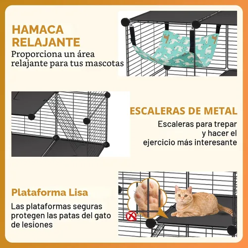 Vista 4 de VISCOO Jaula para gatos (para gatito), recintos para gatos Catio de 3