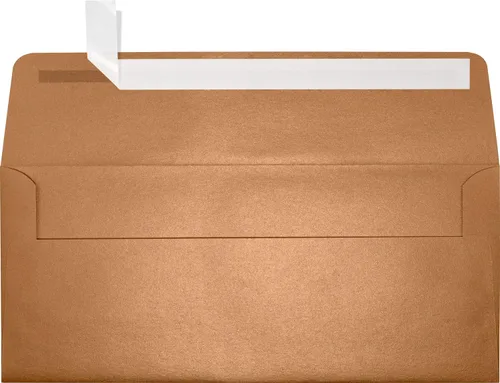 Vista 12 de LUXPaper Sobres comerciales #10 Despegar y prensar 4 1/8 pulgadas x 9 1/2 pulgadas aguamarina metálica Texto de 80 libras 50