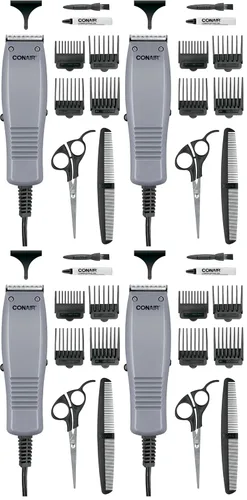 Vista 7 de ConairMAN Simple Cut, cortapelos para hombres, kit de corte de cabello para el hogar de 12 piezas Negro