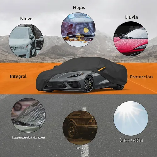 Vista 4 de Cubierta de coche con protección UV, resistente al viento, al polvo, a los arañazos, universal para exteriores