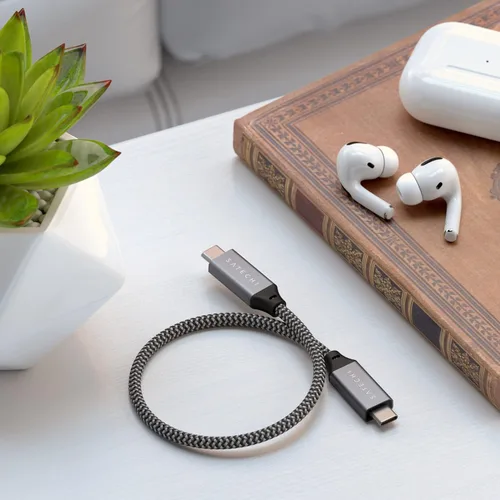 Vista 2 de Satechi Cable USB C a USB C, cable USB4 con entrega de energía de 100 W, hasta 8K a 60 Hz, transferencia de datos de 40 Gbps, para MacBook