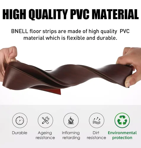 Vista 5 de Bnell Tira de Transición de Piso Autoadhesiva de Vinilo Laminado Tira Cubierta de Piso de 3" Tira Divisora Plana de Piso para Unir Espacios de Piso