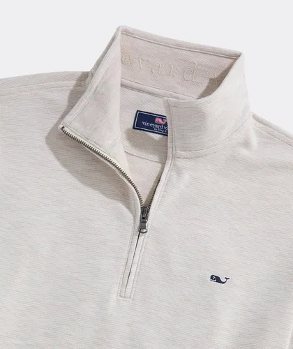 Vista 4 de vineyard vines Suéter con cremallera de un cuarto para hombre Arena de marea