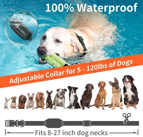 Vista 5 de Collar de Entrenamiento para Perros sin Choque con Control Remoto de 1005.84 m de Rango, Collar de Perros con Fuerte Vibración, Solo Pitido y Negro