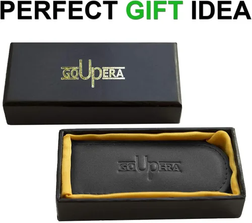 Vista 4 de GoUpEra Billetera magnética con clip para dinero para hombre - Billeteras de cuero con bolsillo frontal minimalista