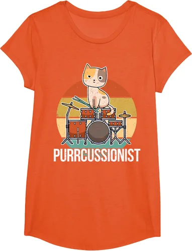 Vista 42 de Funny Percussion Drummer Drumming Drums Saying I Kitten Cat Camiseta, Negro, S