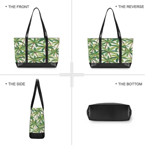 Vista 3 de Summer Cartoon Coconut Tree fashion laptop tote bag for women with zipper computer tote bags for women for Travel Essentials Beach Gifts Birthday