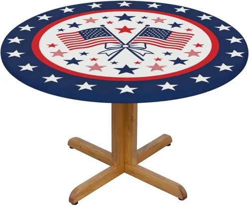 Vista 10 de Mantel redondo de Navidad con diseño de copos de nieve de Navidad para cocina, comedor, decoración de mesa de poliéster lavable para mesa de bufé