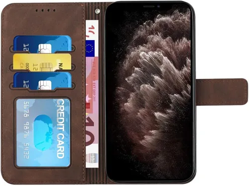 Vista 4 de Funda compatible con Redmi Note 11 Pro, Redmi Note 11 Pro con tarjetero y soporte magnético de piel sintética de alta calidad, a prueba de golpes