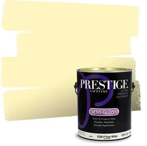Vista 21 de PRESTIGE Pinturas de pintura exterior e imprimación en uno, 1 galón, plano, combinación comparable de Benjamin Moore* Pila de heno